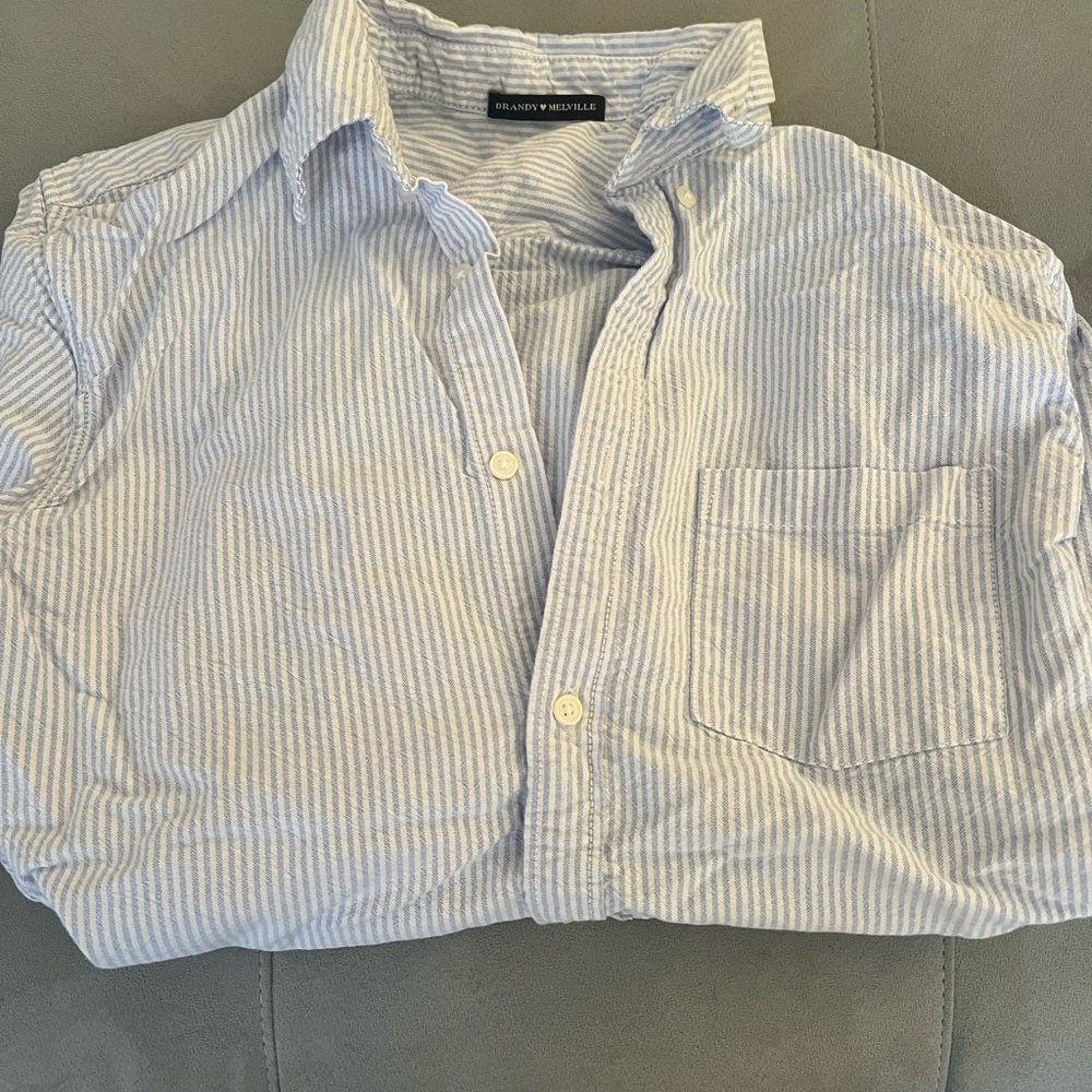 Brandy Melville Blue Button Down Shirt
